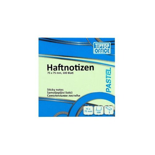  POSTIT TTO 75X75mm ,100l,pastel zelena,TTO 405014 Slike
