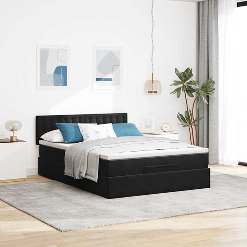  Ottoman krevet s madracem crni 140x200 cm bar&amp;scaron;un Slike