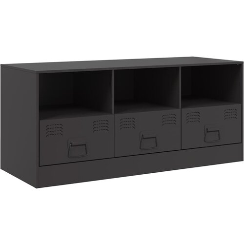 Maison Chic TV omarica - TV enota - Televizijska omarica črna 99x39x44 cm jeklo, (21701131) Slike