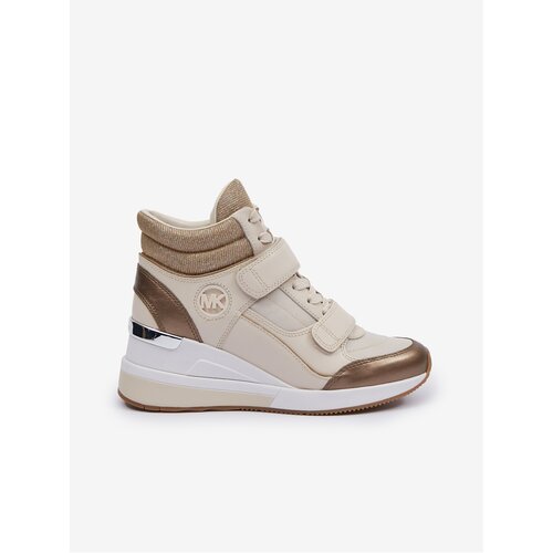 Michael Kors Beige Women&amp;#039;s Leather Wedge Ankle Sneakers Gent - Ladies Slike
