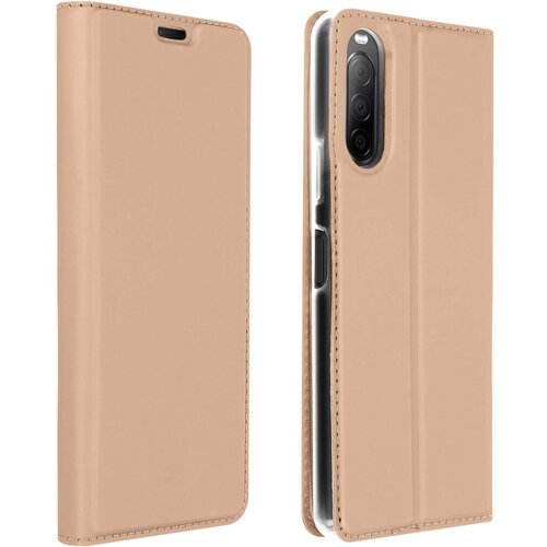 AVIZAR Ovitek s satenastim ucinkom za Sony Xperia 10 II z držalom za kartico in videoposnetkom - roza zlato, (20720206) Cene