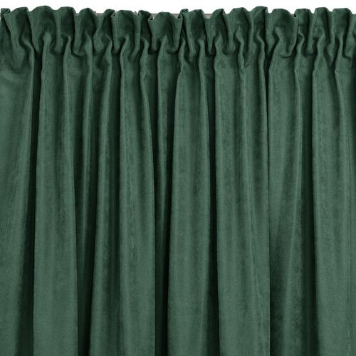  Curtain MILANA color bottle green style classic dragon tape transparent 10 cm with fringe 3 cm chenille 140x270 HOMEDE Cene