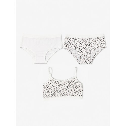 Sinsay Pamučni komplet donjeg rublja: top i gaćice s leopard uzorkom 3 pack Slike