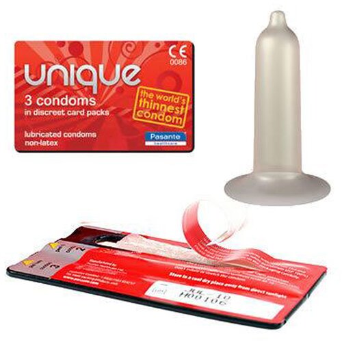 Pasante Unique Latexfree Condoms 3pcs Slike