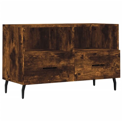 Maison Chic TV omarica - TV stojalo - Televizijska omarica dimljeni hrast 80x36x50 cm inženirski les, (21699477) Slike