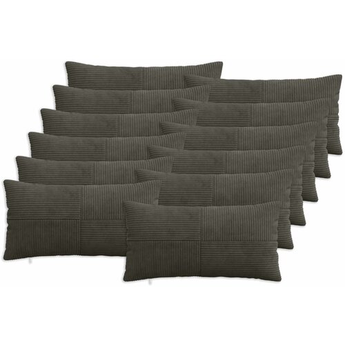  Presvlaka za jastuk 12 pcs ALMELO Antracit 40 x 80 cm Kord Cene