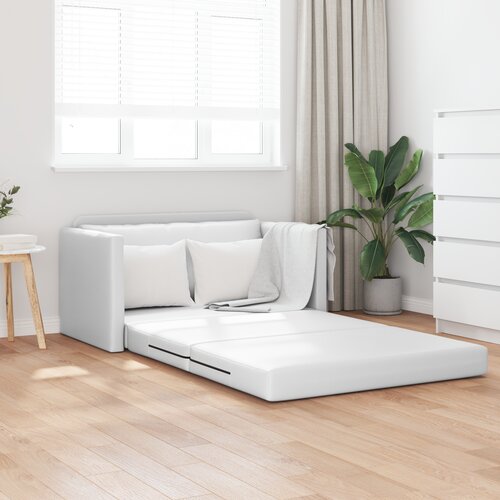 vidaXL tla kavč postelja 2-v-1 bela 124x71x78 cm umetni usnje Cene