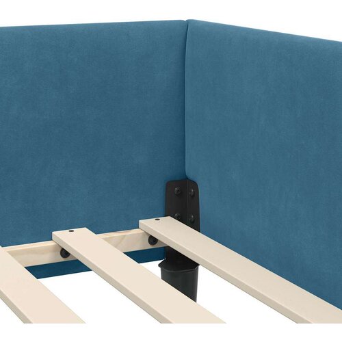 vidaXL Kotni posteljni okvir z vzglavjem Modra 100 x 200 cm Cene