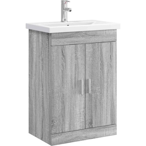 vidaXL Komplet pohištva za kopalnico Siva Sonoma 61 x 40 x 84,5 cm, (5000245175) Cene