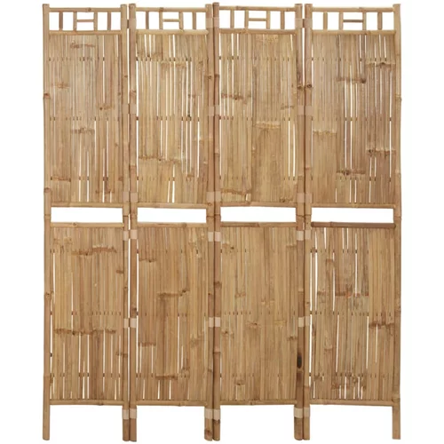 vidaXL Sobna pregrada s 4 panela od bambusa 160 x 180 cm