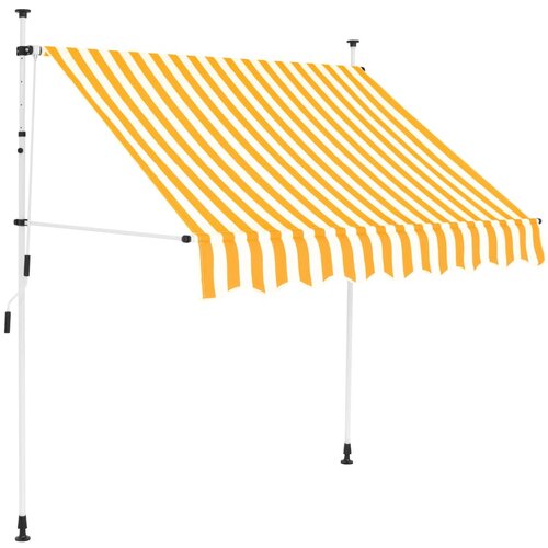 vidaXL Ročno zložljiva tenda 200 cm oranžne in bele črte, (20609942) Cene