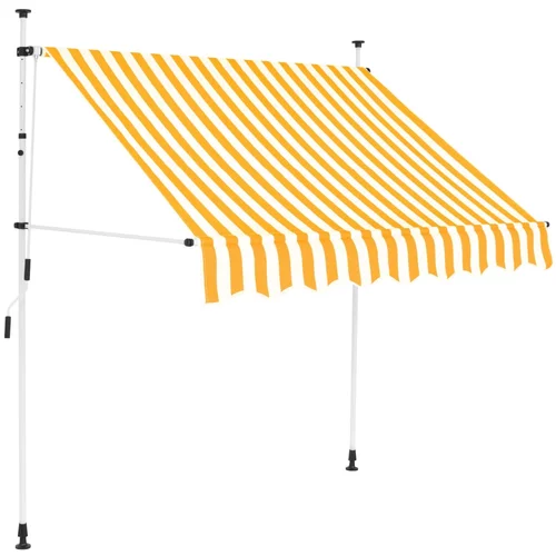 vidaXL Ročno zložljiva tenda 200 cm oranžne in bele črte, (20609942)