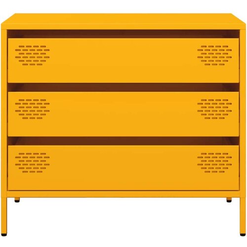 VidaXL Komoda gorčično rumena 68x39x58,5 cm hladno valjano jeklo Slike