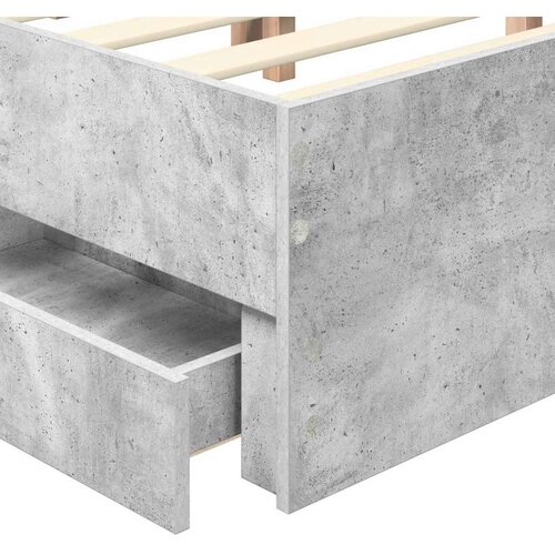 VidaXL Okvir za krevet s ladicama Betonski sivi 150 x 200 cm Slike