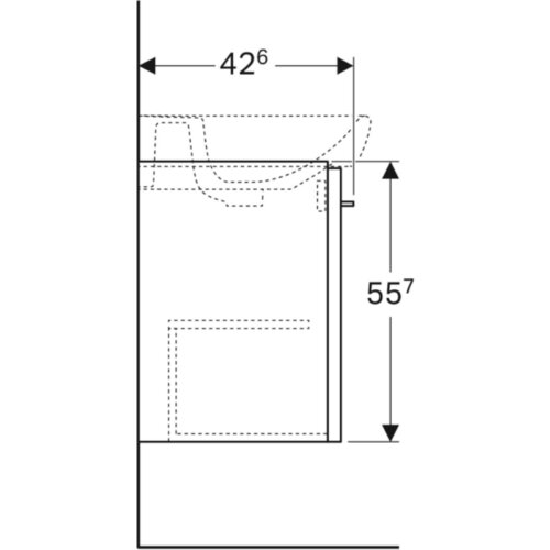 Geberit Selnova Ormarić za umivaonik sa jednim vratima beli sjaj 464 cm 500.178.01.1 Slike