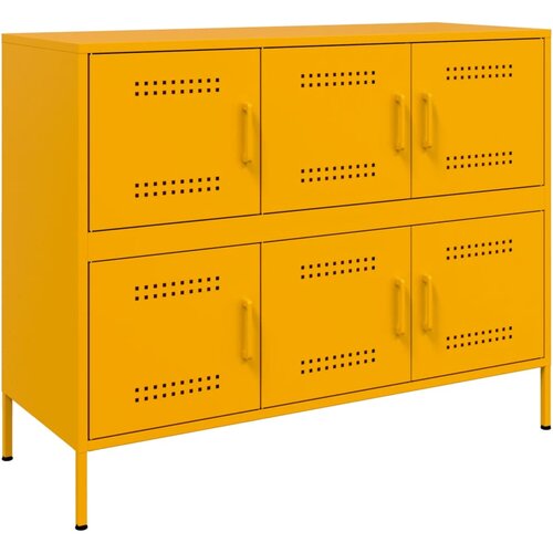 Maison Chic Komoda - Predalnik gorčično rumena 100,5x39x79 cm jeklo, (21715553) Slike