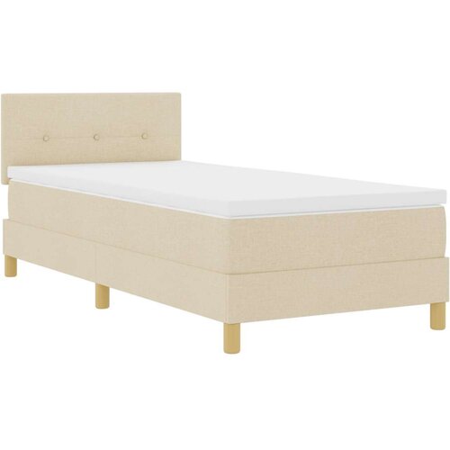  Kutija prozračni krevet s madracem krem 100x200 cm tkanina Slike
