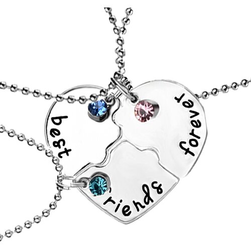INF Puzzle ogrlica s srcem "Best Friends Forever" 3 kosi srebro iz cinkove zlitine, (21237834) Cene