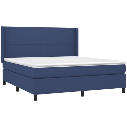  Krevet box spring s madracem LED plavi 180x200 cm od tkanine Slike