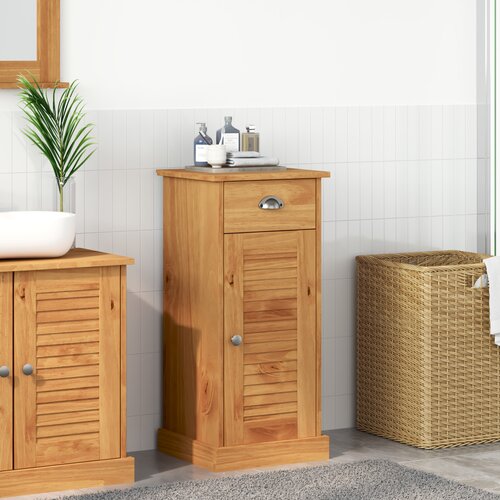 VidaXL Kupaonski ormar &amp;quot;VIGO&amp;quot; s ladicom 37x34x80 cm od masivnog drva bor Slike