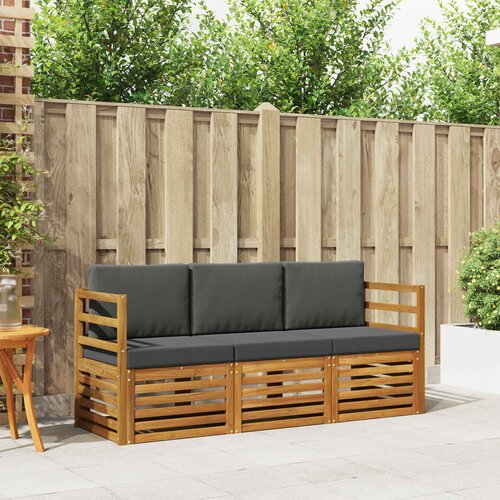  Setovi sofa 3 pcs Prirodna i antracit Čvrsto drvo akacije Cijene