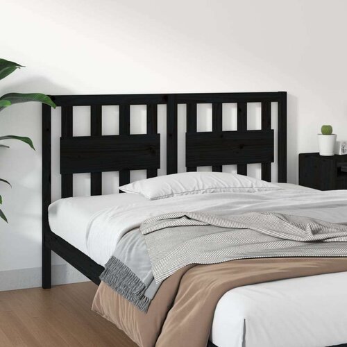  Uzglavlje za krevet crno 125 5 x 4 x 100 cm od masivne borovine Cene