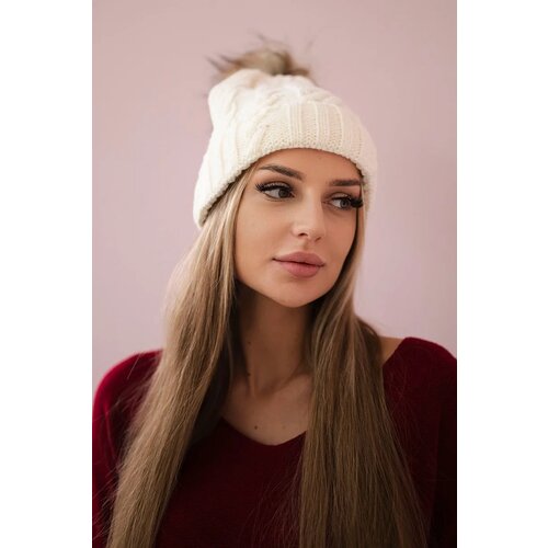 Kesi Cap with fleece Warkocz K226 ecru Slike