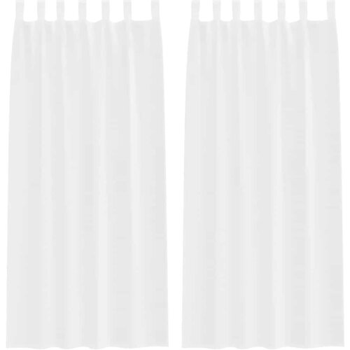 Voile zavjesa sa zavjesama 2 pcs Bijelo 260 x 140 cm Poliester Slike
