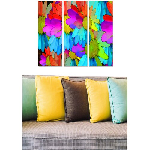 Wallity MDF1251979 Multicolor Decorative MDF Painting (3 Pieces) Cene