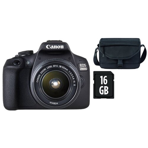 Canon EOS 2000D + EF-S 18-55 IS II + Bag + SD Card digitalni fotoaparat Slike