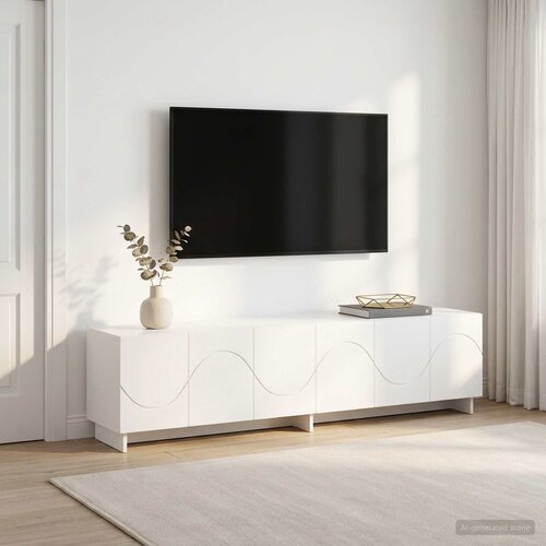  TV stalak 180 x 34,5 x 40 cm Bijela Konstruirano drvo Cijene