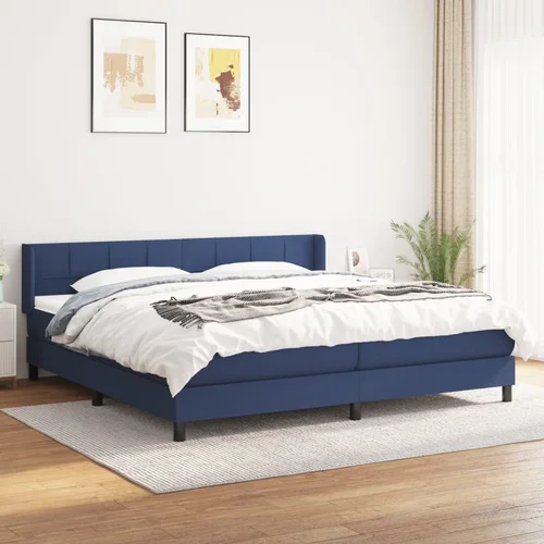 The Living Store Box spring postelja z vzmetnico modra 200x200 cm blago - Box Spring Postelja, (21513952)