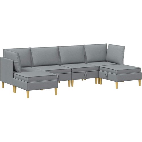  Modularni set sofe sa skladi&amp;scaron;tem 6 pcs Svjetlosiva Tkanina Slike