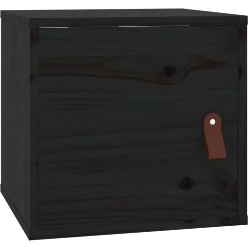 vidaXL Stenska omarica črna 31,5x30x30 cm trdna borovina, (20740655)