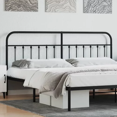 vidaXL Kovinsko posteljno vzglavje črno 193 cm