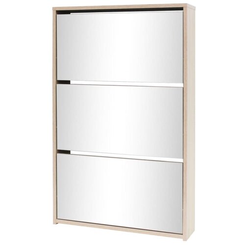 Maison Chic Omarica za obutev - Kopa za čevlje 3 nadstropna z ogledalom hrast 63x17x102,5 cm, (21777740) Cene