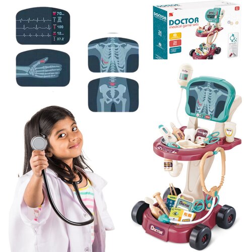  Liječnički set na kolicima EKG Doctor Slike