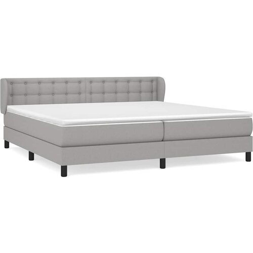  Krevet s oprugama i madracem svjetlosivi 200 x 200cm od tkanine Slike