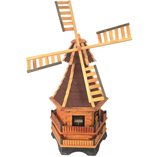  Drvena vrtna vjetrenjača, rotirajuća, ukrasna 130 cm Slike
