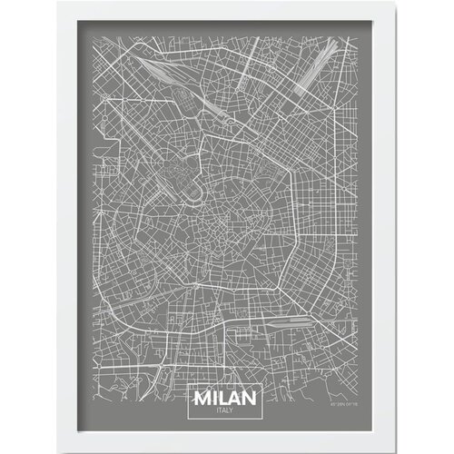 Wallity Plakat u okviru 40x55 cm Milan - Cijene