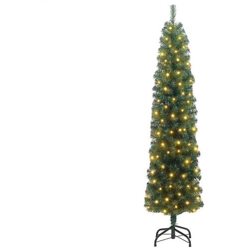 VidaXL Mr&amp;scaron;avo božićno drvce Zelena 55 x 55 x 210 cm Plastika i metal Slike
