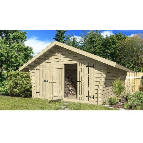 Male kuće Drveno spremi&scaron;te DAISY 20M2 418 &times; 508 cm sa &scaron;indrom Cijene