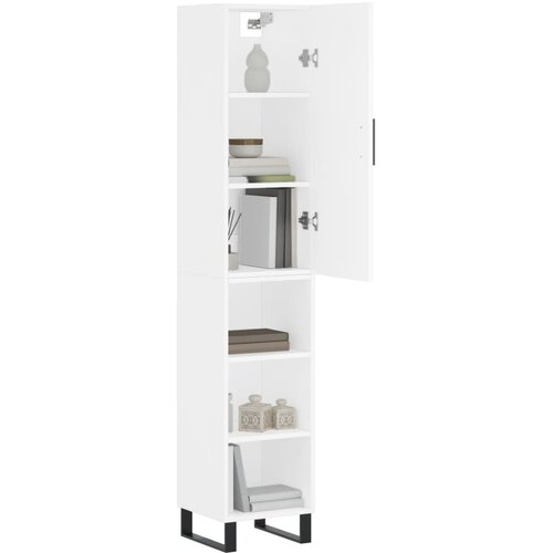  Visoka komoda bijeli 34,5x34x180 cm od konstruiranog drva Slike