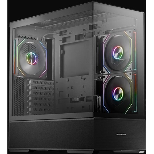 LC-Power Case Gaming 812BOnyx Vision, Midi-Tower, ATX3xARGB fans,GPU: 400mm, CPU Cooler: 190m Cijene