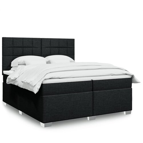 vidaXL Box spring postelja z vzmetnico črn 200x200 cm blago Cene