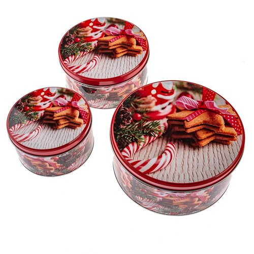 Dakls Metalne posude za namirnice u setu 3 kom za kekse Christmas &amp;ndash; Slike