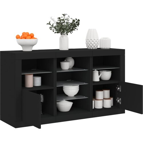 The Living Store Komoda z LED lučkami črna 123x37x67 cm - Komoda, (21661068) Slike