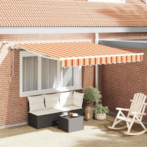 Skrovita tenda Žuta i narančasta 350 x 250 cm Poliester i metal Cijene