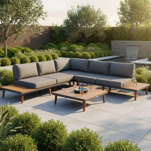 Gardenson LOUNGE GARNITURA akacija trd les aluminij Slike