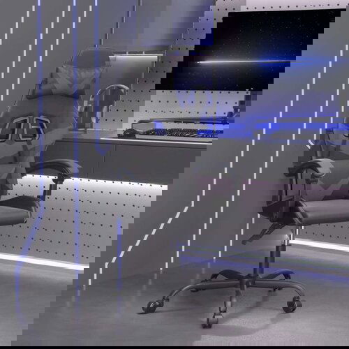  Igraća stolica crno-siva od umjetne kože Slike